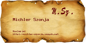 Michler Szonja névjegykártya